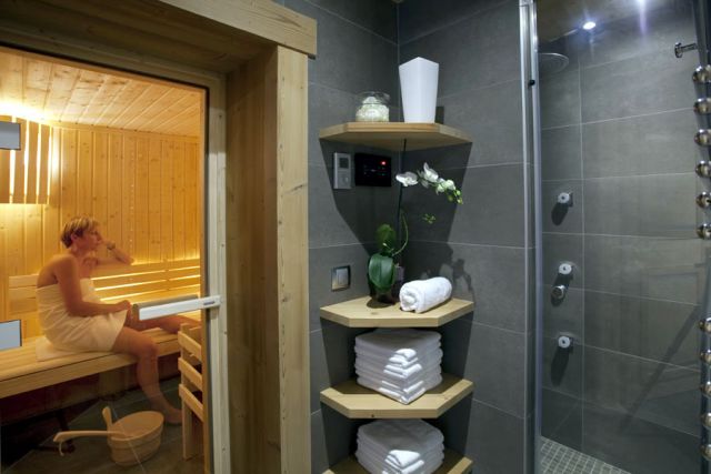 sauna + douche hydromassante
