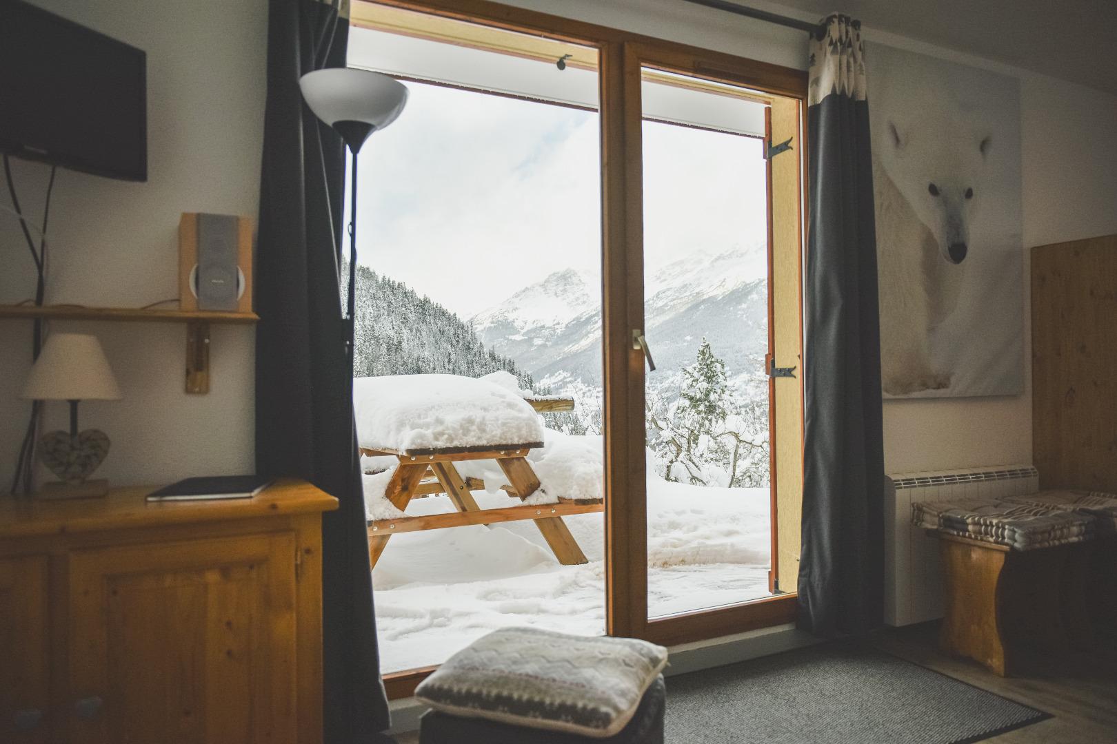 Vue du salon en hiver