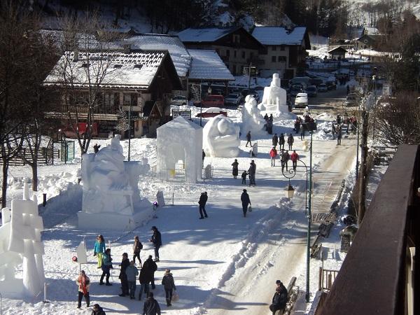 Vue du balcon pendant la semaine des sculptures de neige 