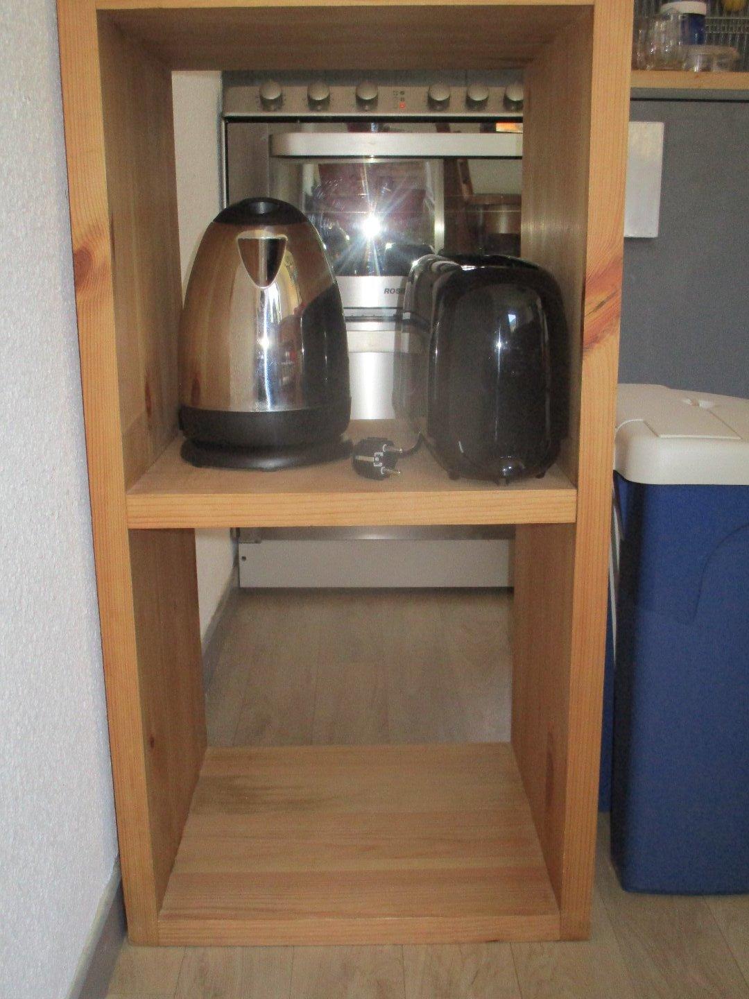 Etagère 2 cases
grille pain
bouilloire
