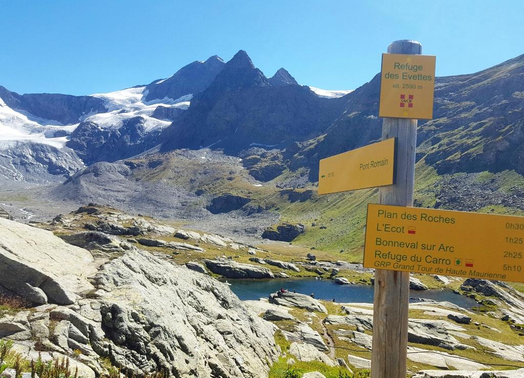 Une des randonnées autour de Bonneval, refuge des Evettes