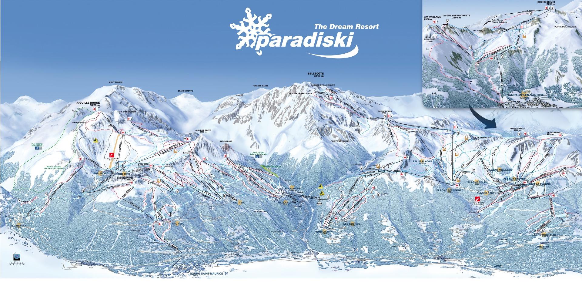 Le domaine skiable de PARADISKI LA PLAGNE