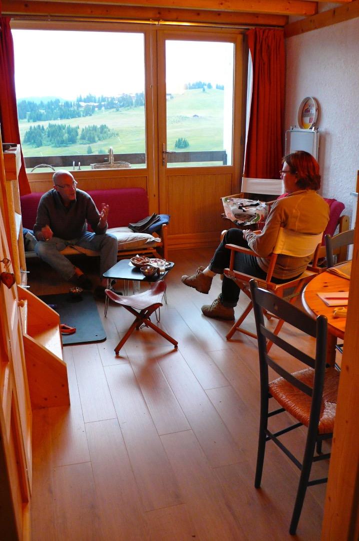 Le plaisir d'une pièce conviviale après l'effort..