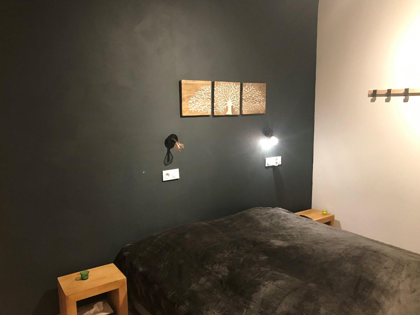 Chambre 1 . Lit 180 cm . TV
