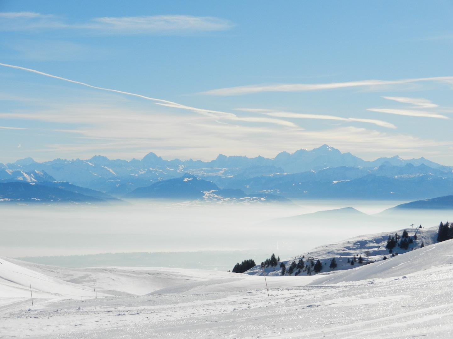 Vue sur le Mont Blanc (l'hiver)