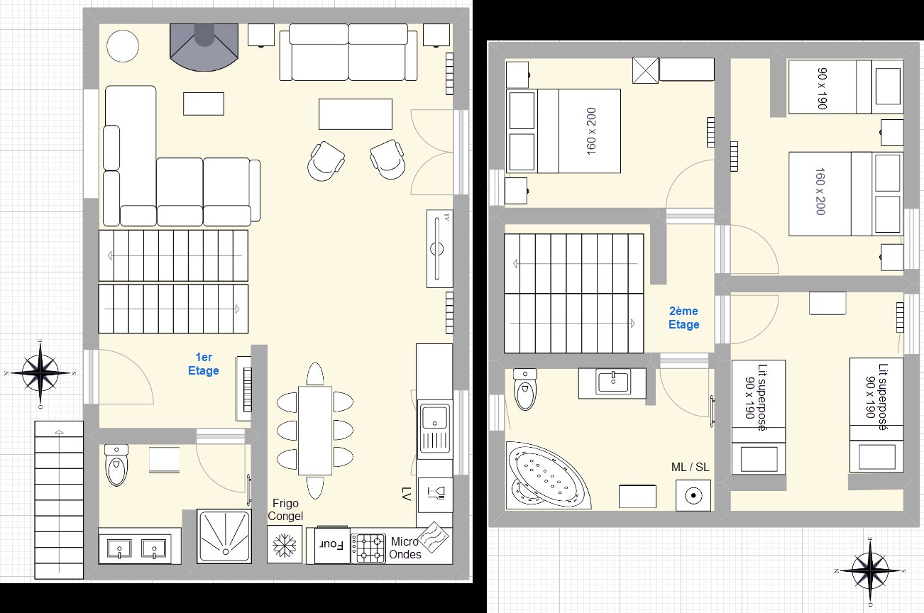 Plans 1er & 2ème étage Chalet Mountain Lodge
