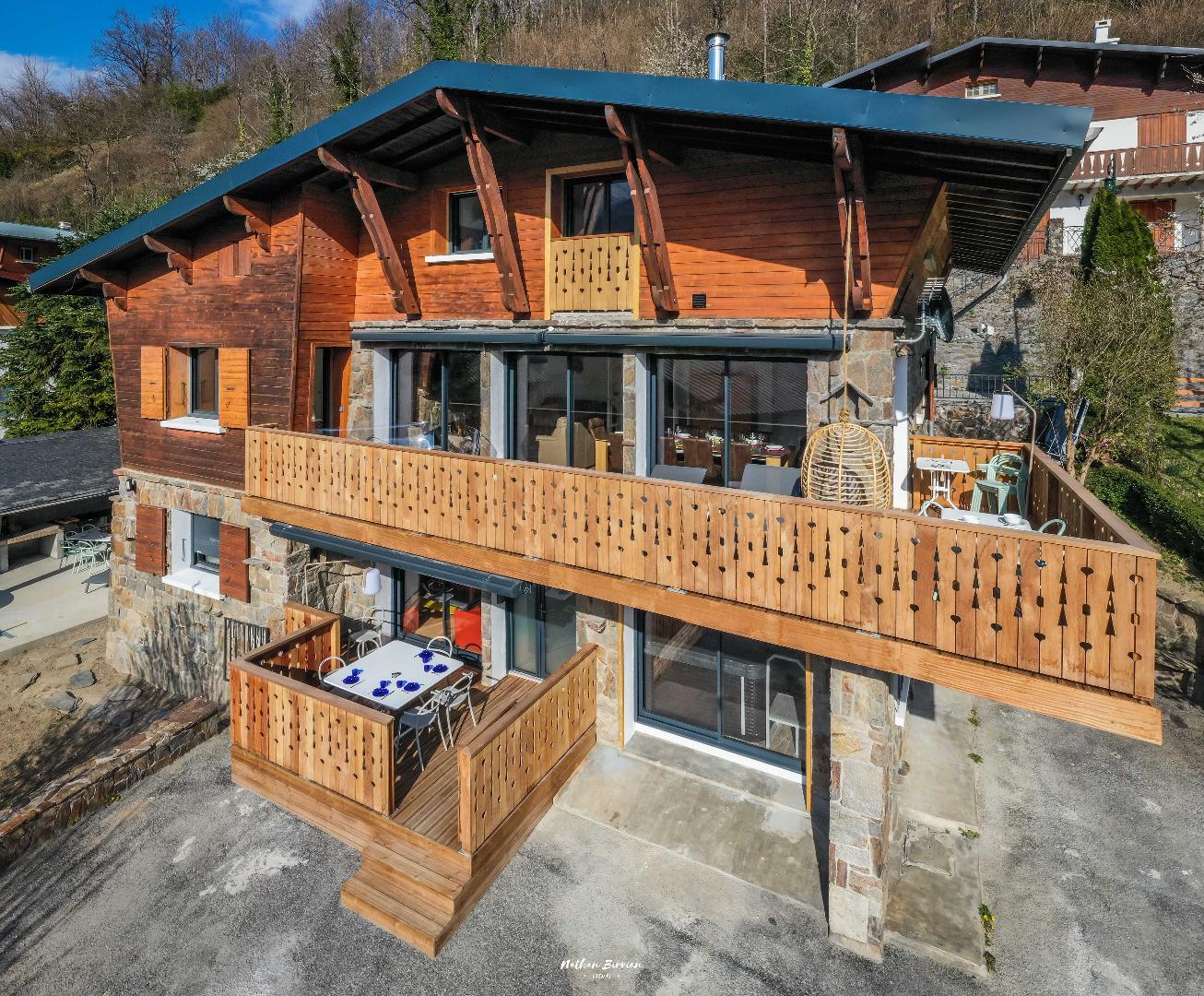 Vue d'ensemble du chalet Hygge: Cosy en rez-de-jardin, Comfort en rez-de-chaussée, Cocoon en mansarde