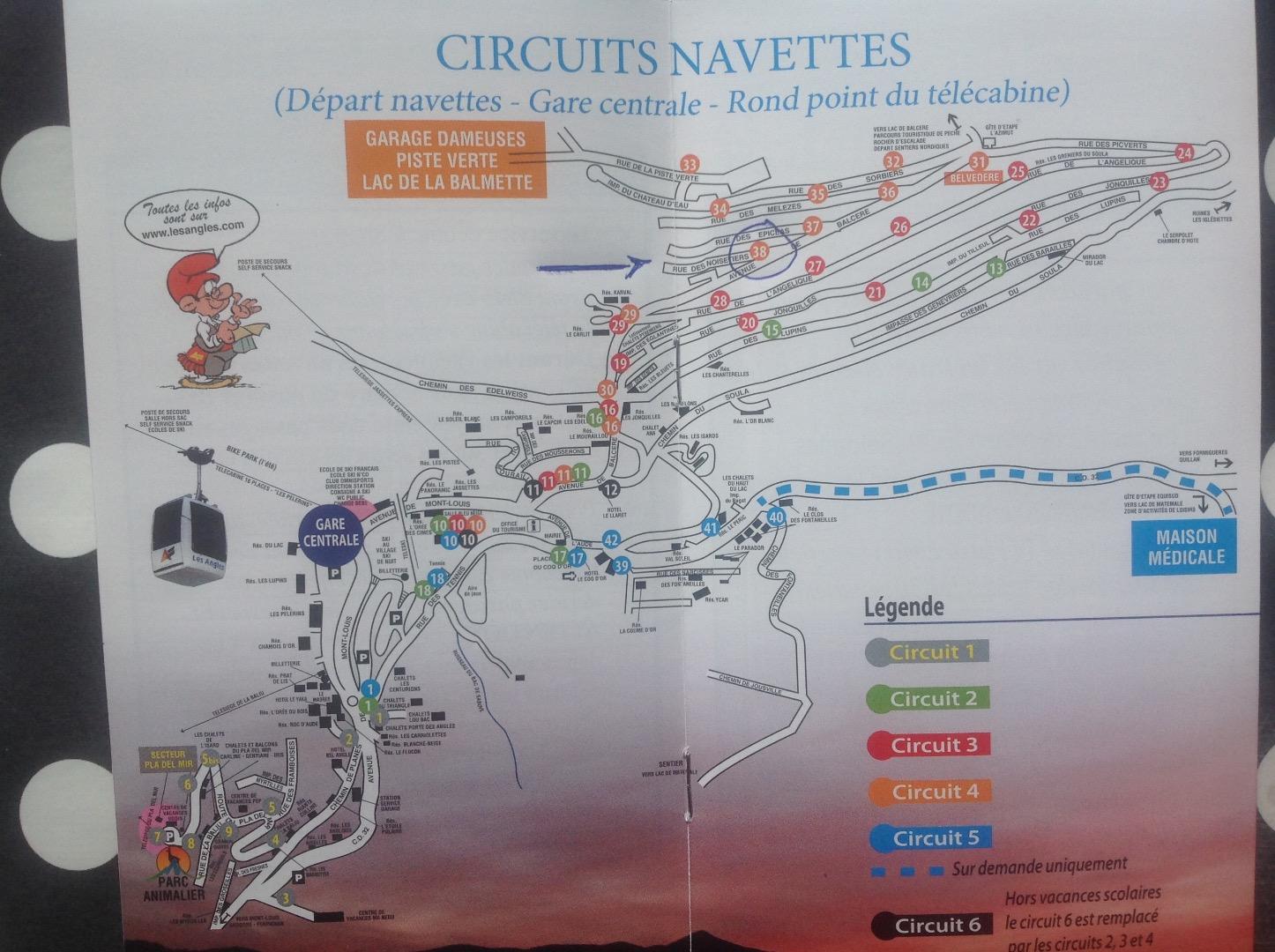 Plan des navettes désservant la station et localisation